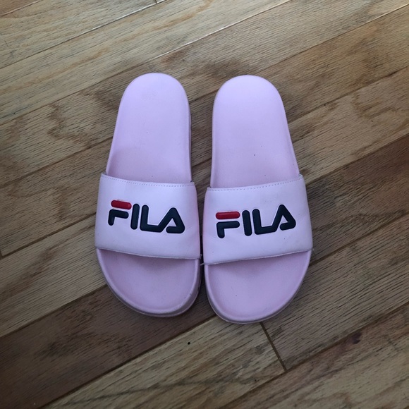 purple fila slides